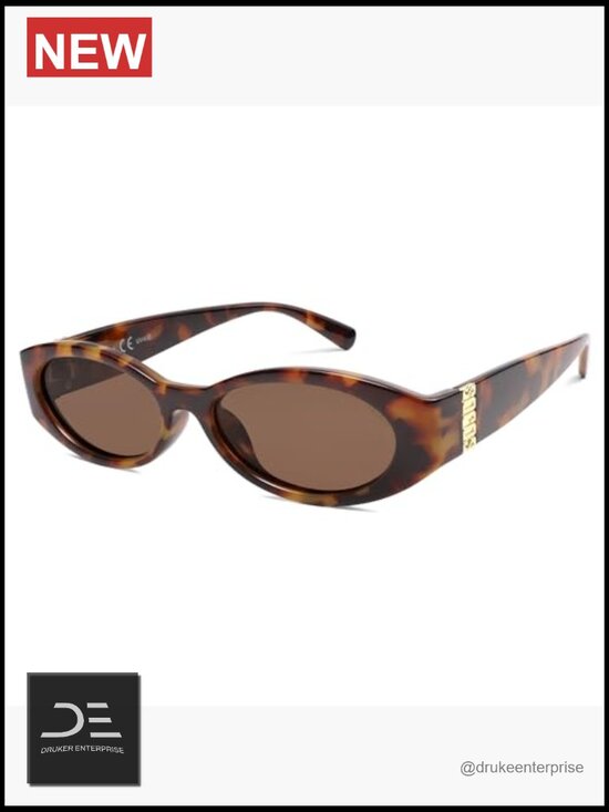 Retro Oval Polarized Sunglasses Womens Trendy Narrow Thin Y2k Sunnies UV400 main image 5